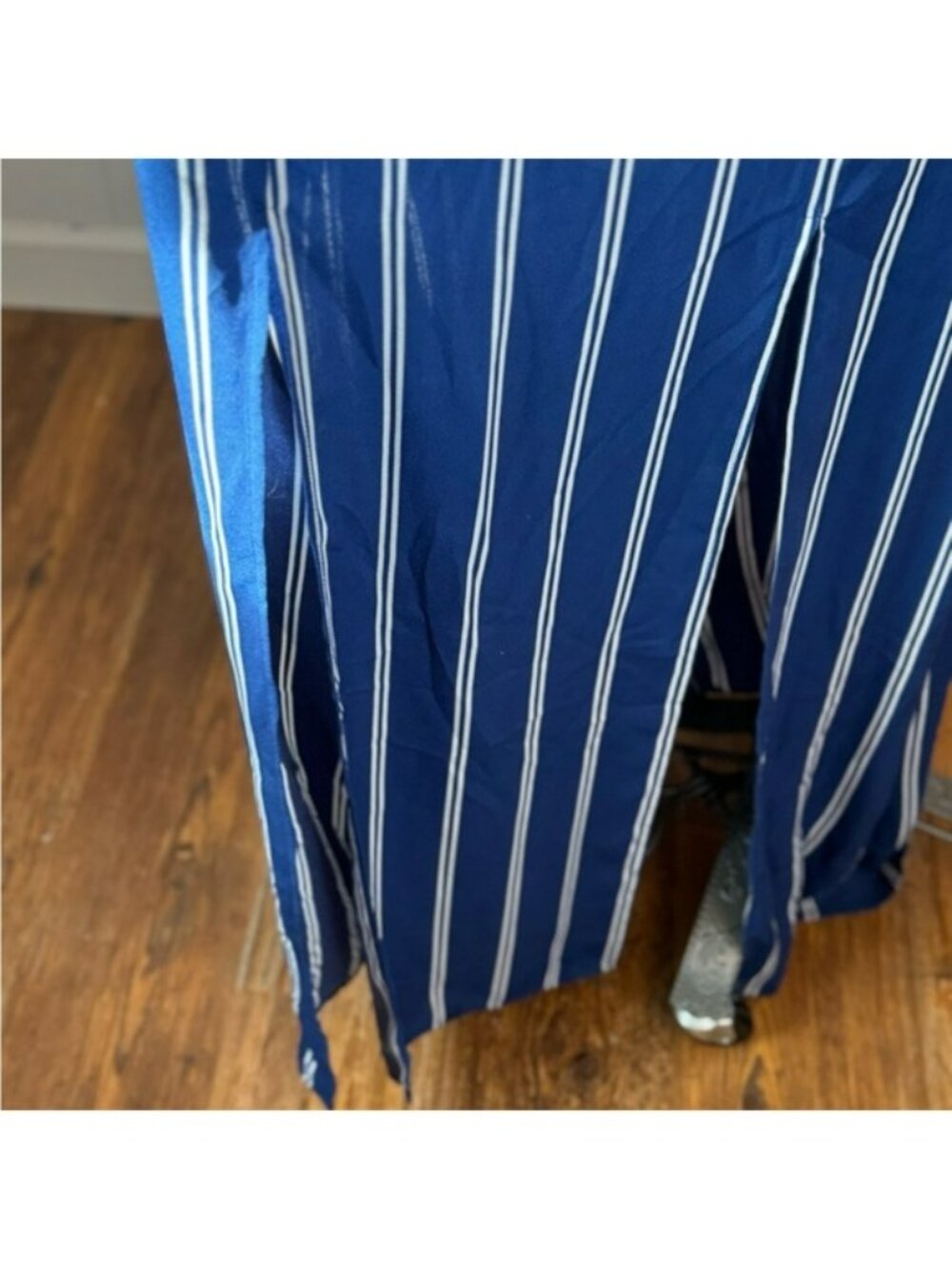Forever 21 Large‎ Elegant Blue Striped Maxi Dress - Picture 3 of 7